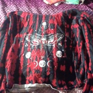 black&red cropped hoodie